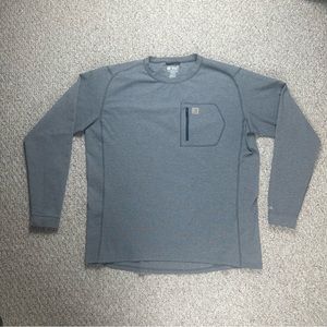 Carhartt Gray Men's Long Sleeve Zip Pocket Crewneck Pullover 3XL Tall